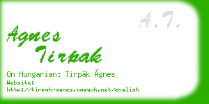 agnes tirpak business card