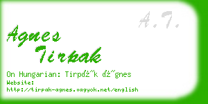 agnes tirpak business card